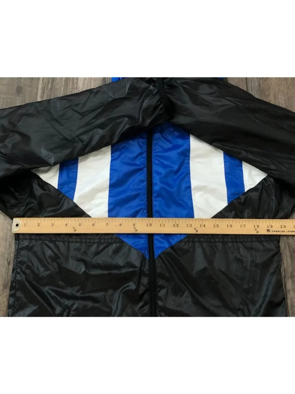 Rare Adidas Equipment Youth XL Black Blue & White Hooded Windbreaker Jacket